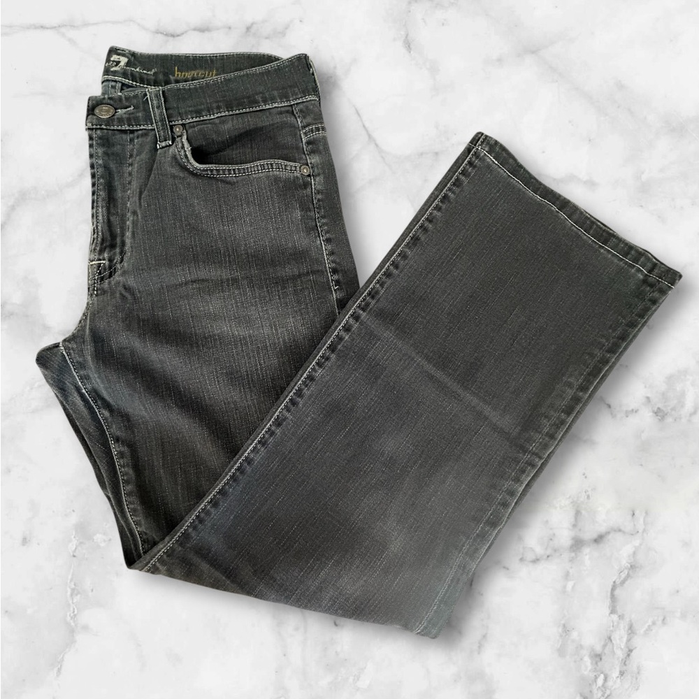 7 For All Mankind Blue Bootcut Mid Rise Boho Westerncore Denim Jeans Size 30 - Picture 2 of 13